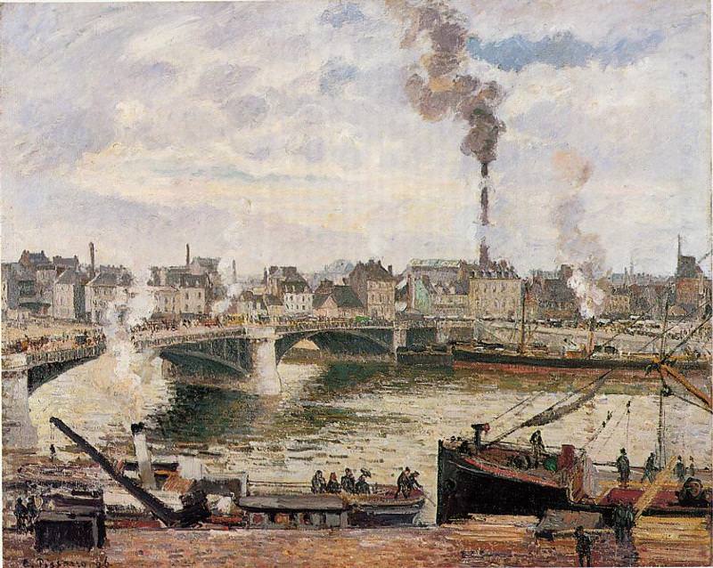The Great Bridge Rouen by Camille Pissarro